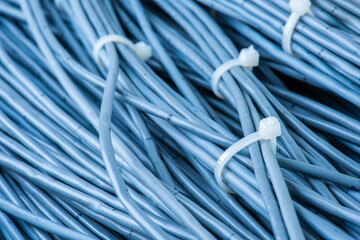 Telecommunication Data Network Cable Management Close-up