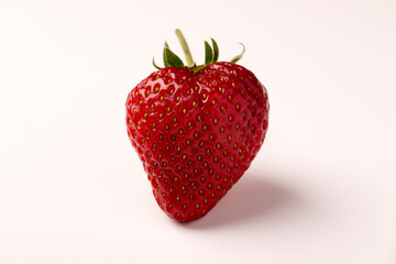close up of strawberry on white background with clipping path