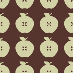 The apples. Seamless pattern, vector. Design for fabric, paper, background, wallpaper.