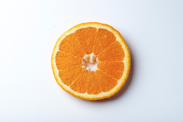slice of Orange over white background