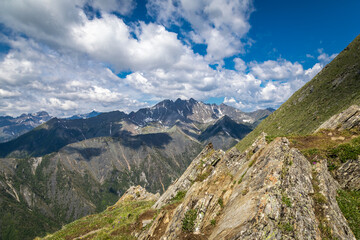 Fototapeta premium mountain view from the peak of Love in Arshan