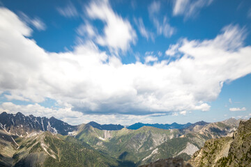Obraz premium mountain view from the peak of Love in Arshan
