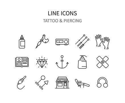 Transport line icons. Trip symbols for apps or web sites. Vector