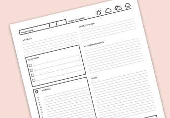 Black and White Planner Layout