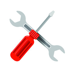 Tools vector wrench screwdriver