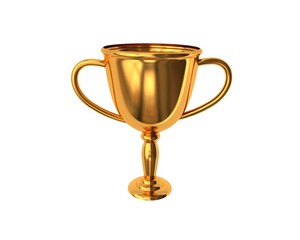 Gold cup winner trophy isolated on white background. illustration