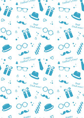 Blue seamless pattern happy father's day