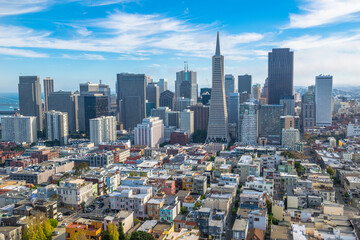 Fototapeta na wymiar Beautiful panoramic view of San Francisco city - California - USA