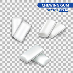 mint chewing gum set for ads and package element, isolated transparent background, 3d vector realistic illustration