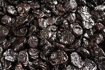 A lot of prunes close up. Healthy and nutritious food