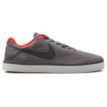 VIENNA, AUSTRIA - AUGUST 25, 2017: Nike SB Paul Rodriguez CTD Leather Premium dark grey sneaker on white background.