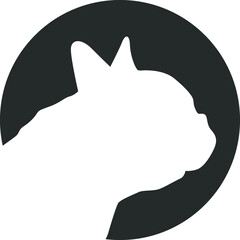French Bulldog Dog Symbol Icon Round Flat Vector Art Design Color Circle 