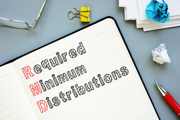 Required Minimum Distributions RMDs is shown on the conceptual business photo