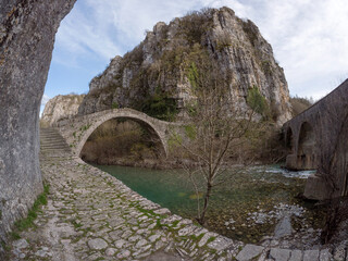 Fototapeta premium Arch stone bridge on Vikos gorge