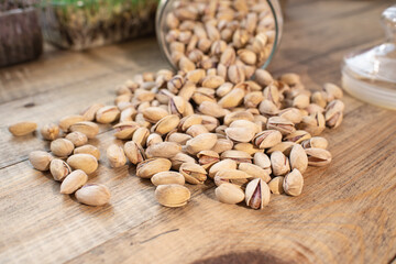 Tasty pistachios. Healthy and nutritious food