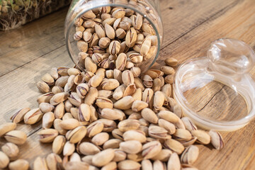 Tasty pistachios. Healthy and nutritious food