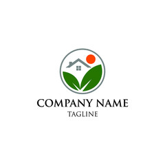 modern home logos with a natural combination. real estate logo vector modern template
