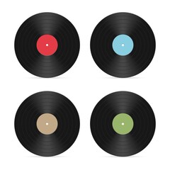 Vinyl record vector illustration isolated on white background
