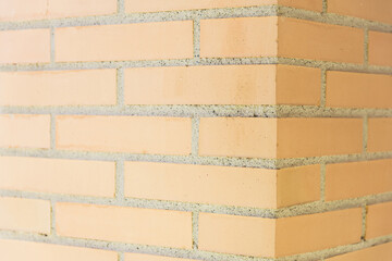 Brick wall corner, mosaic pattern background