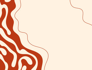 Rectangular background with abstract shapes drawn by hand. Flat vector illustration.