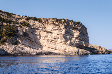 Fototapeta na wymiar Blue caves on Zakynthos island - Greece
