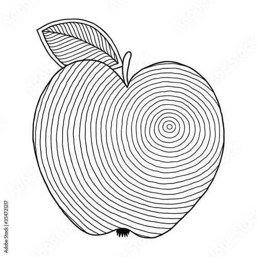 Download Coloring Book Page With Outlines Of Apple Wall Mural Wallpaper Murals Photo Nuke