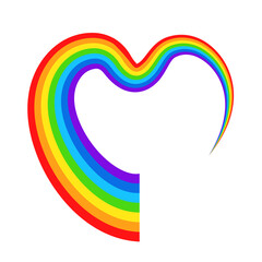 Colorful rainbow in cartoon style for design on white, stock vector illustration