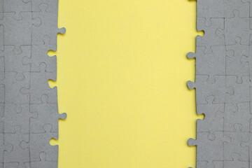 Puzzles, the reverse side. Inverted parts. Genius, the solution of task. Place for text, copy...