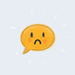 Speech bubble smile face icons. Happy, sad, cry signs. Happy smiley chat symbol. Sadness depression and crying signs. Star vote ranking. Client like and think bubble. Quotes with message.