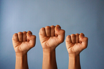 Power Sign Symbol and Gesture with Right Hand in Fist stock photo