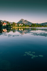 night view of lake Kochel am see Bavaria