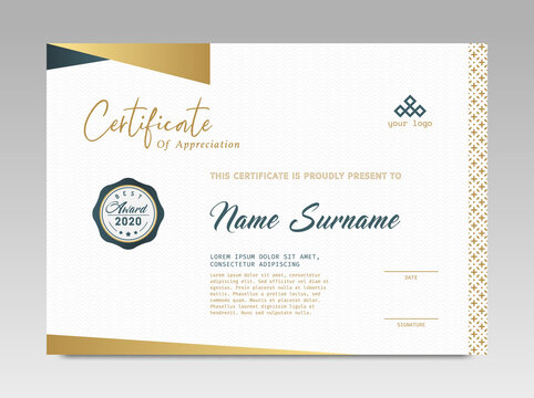 Modern Design Certificate. Certificate template awards diploma background vector modern design simple elegant and luxurious elegant. layout horizontal in A4 size