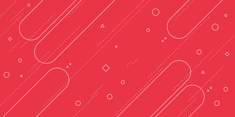 Modern abstract background with pastel red memphis elements and retro-themed posters, banners and website landing pages.