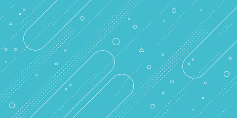 Modern abstract background with pastel blue memphis elements and retro-themed posters, banners and website landing pages.