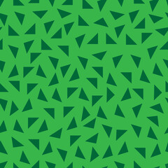 Fototapeta premium Triangle background. Seamless pattern. Geometric abstract texture. Green colors. Polygonal mosaic style. Vector illustration