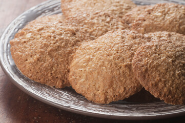 Oatmeal cakes on a plate