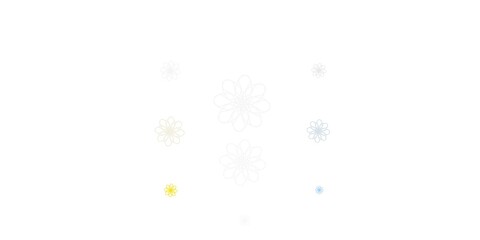 Fototapeta premium Light Blue, Yellow vector doodle template with flowers.