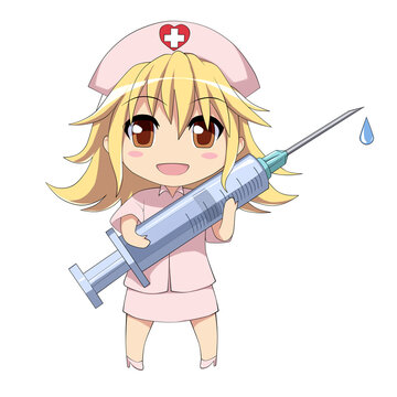 Cute Anime Nurse With Syringe