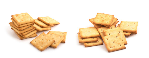 square crackers isolated on white background.