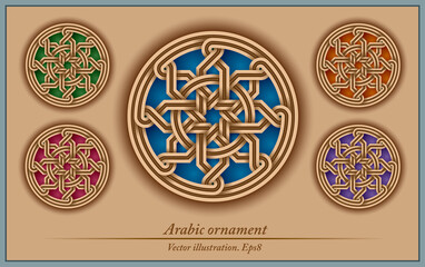 Arabic ornament, geometric, seamless pattern, vector