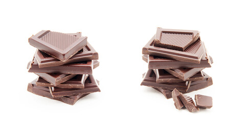 Roughly cut chunks of a chocolate bar