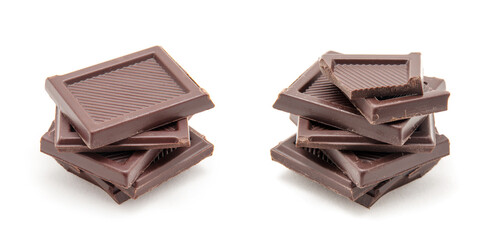 Roughly cut chunks of a chocolate bar