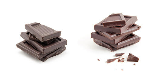 Roughly cut chunks of a chocolate bar