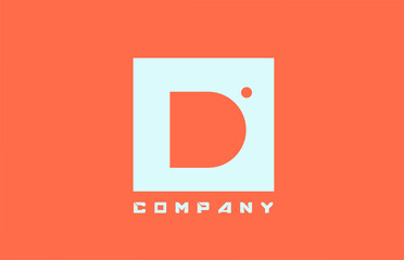 white orange D alphabet letter logo icon for business and company with dot design - obrazy, fototapety, plakaty