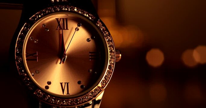 4k Women gold and diamond watch