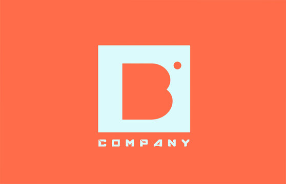 white orange B alphabet letter logo icon for business and company with dot design