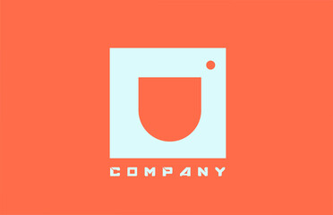 white orange U alphabet letter logo icon for business and company with dot design © dragomirescu