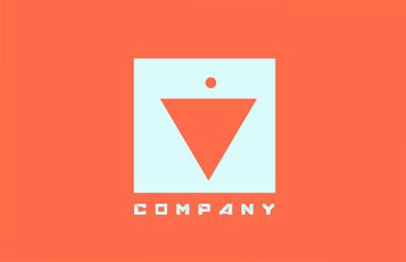 white orange V alphabet letter logo icon for business and company with dot design