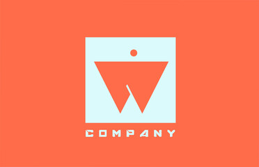 white orange W alphabet letter logo icon for business and company with dot design