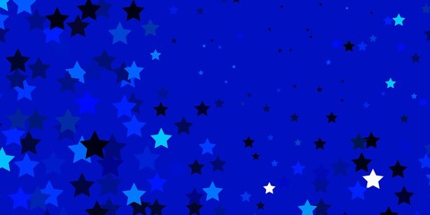 Dark BLUE vector template with neon stars. Modern geometric abstract illustration with stars. Theme for cell phones.